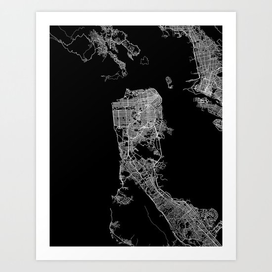 san francisco map Art Print