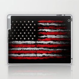 Red & white Grunge American flag Laptop Skin
