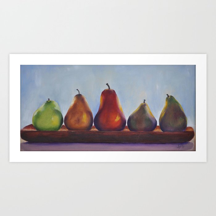 Five Pears on Tray Art Print