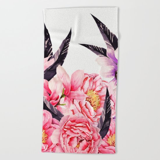 Floral Rise Beach Towel