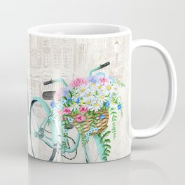 Vintage Bicycles With a City Background Coffee Mug