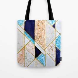 Art Deco Geometric Crackle Tote Bag