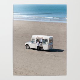 Ice Cream Truck at the Beach Poster