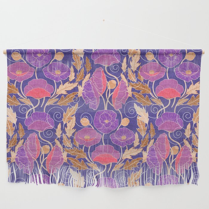 Purple Poppy Art Nouveau Wall Hanging