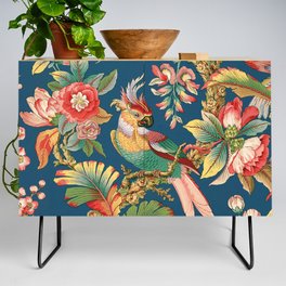 Antique French Chinoiserie in Blue Credenza