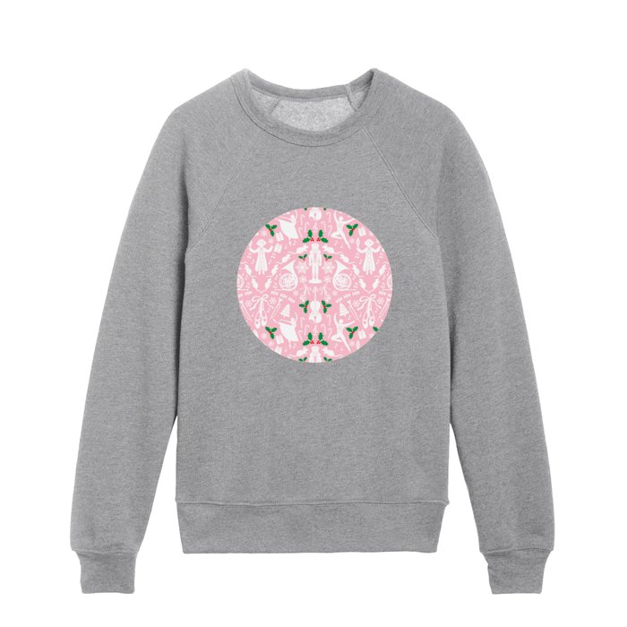 Nutcracker ballet Christmas pattern Kids Crewneck