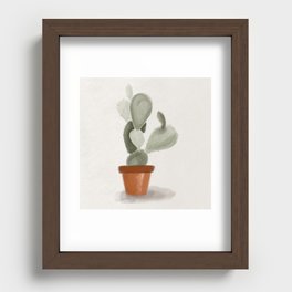 Watercolor Cactus Recessed Framed Print