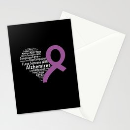 Word Cloud Heart Alzheimer Alzheimer's Awareness Stationery Card