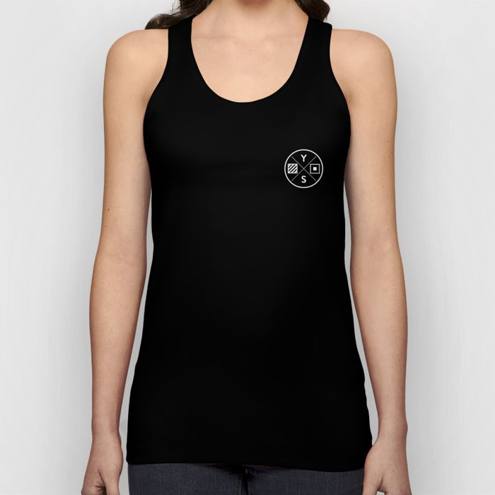 YS Logo - White Outline, Small Chest Tank Top by Young Salts
