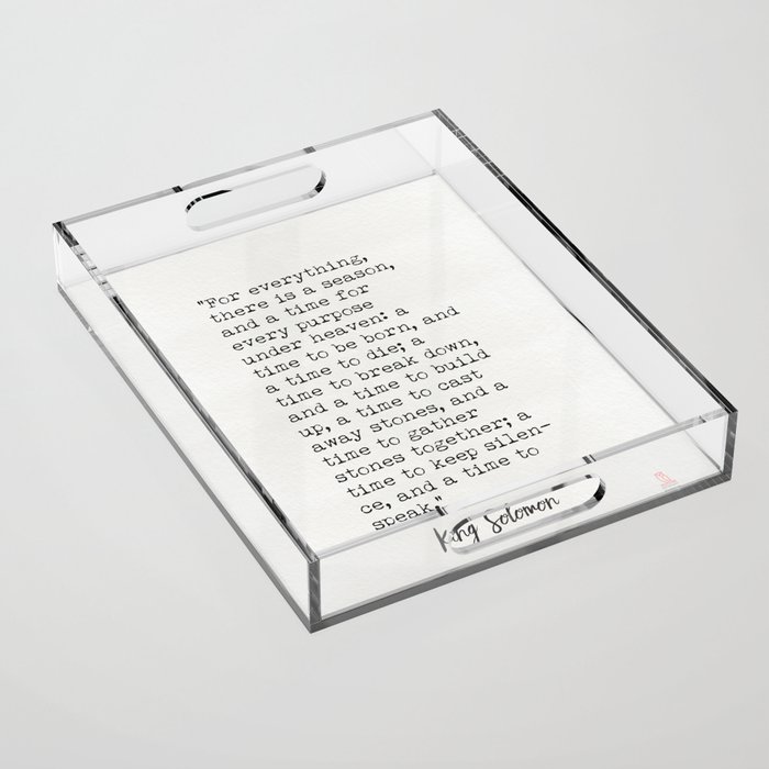  Solomon King wise quote 3 Acrylic Tray