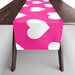 Hearts (White & Dark Pink Pattern) Table Runner