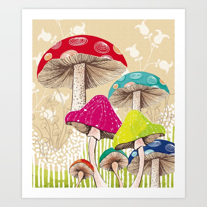 Magical Mushrooms Art Print