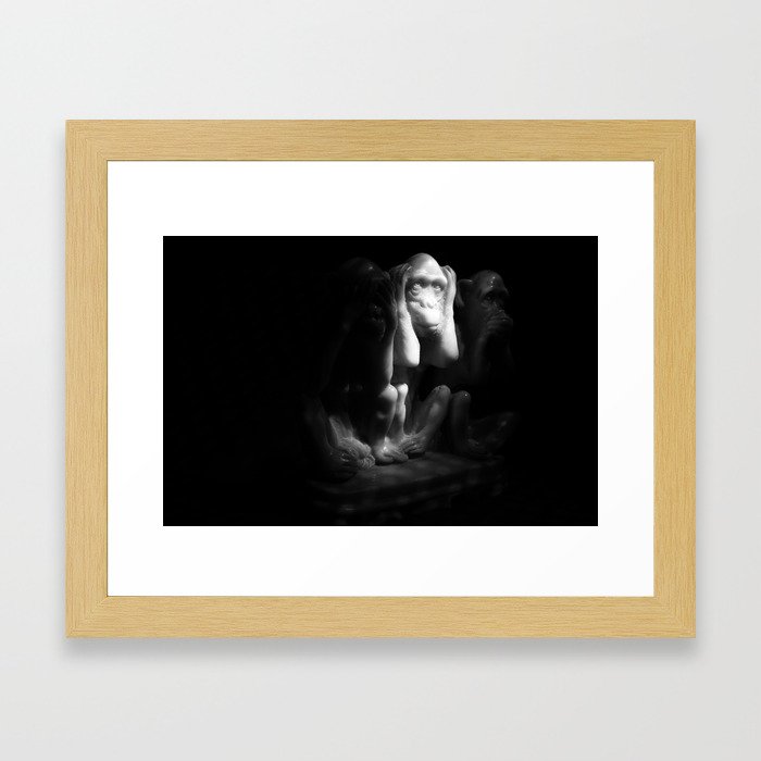 La Captivité Framed Art Print | Photography, Other, Black-&-white, Other, Monkey, Minimalist