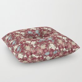 deep red and pink floral evening primrose flower meaning youth and renewal Floor Pillow