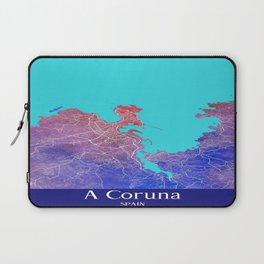 A Coruna Watercolor Map Laptop Sleeve