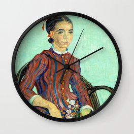 La Mousme, Sitting in a Cane Chair by Vincent van Gogh Wall Clock