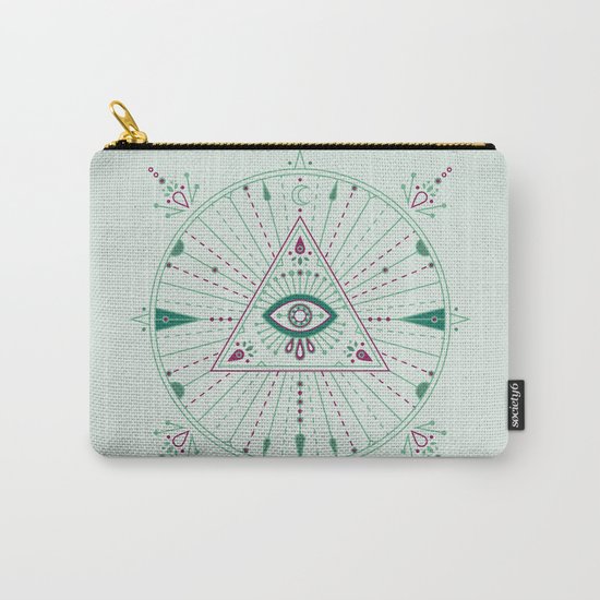 Evil Eye Mandala – Mint Carry-All Pouch