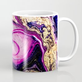 Purple swirls marble with glitter gold Mug