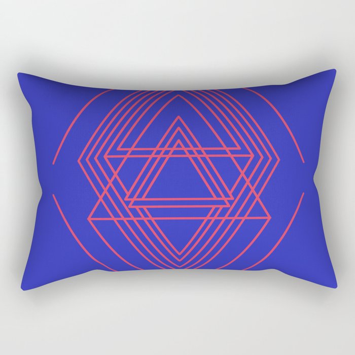 Expanse - Blue and Red Rectangular Pillow