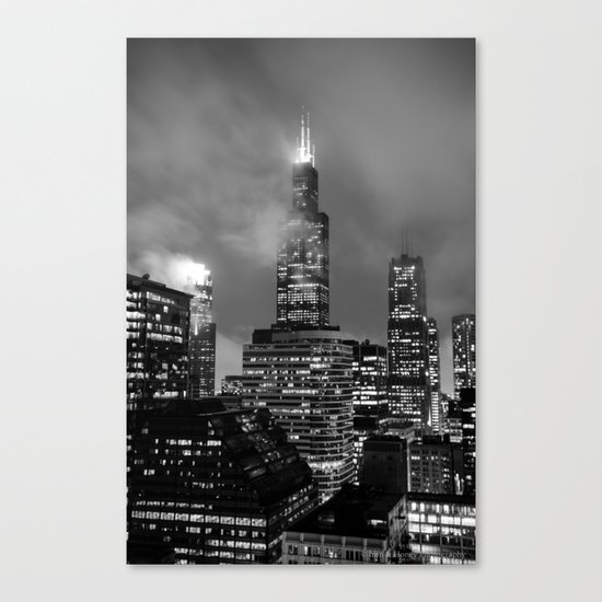 Foggy Chicago Night Canvas Print