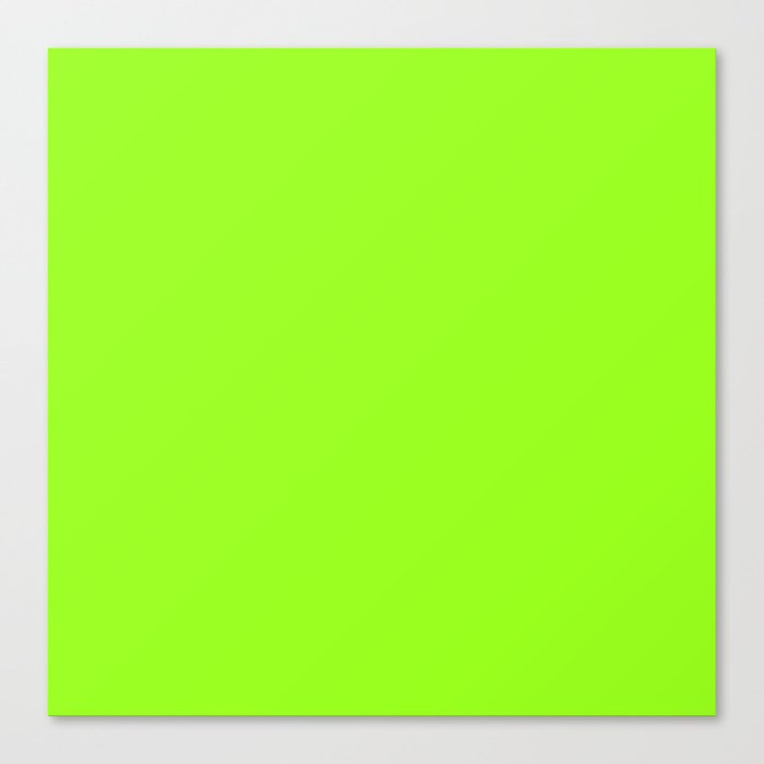 VIBRANT LIME SOLID COLOR. Plain Neon Green Canvas Print