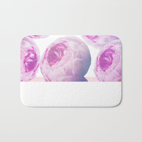 Pink Roses Collage Bath Mat