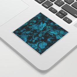 Blue Gemstone and Ink Malachite Glitter Marble Sticker