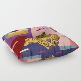 The Big Eye Leopard abstract Floor Pillow