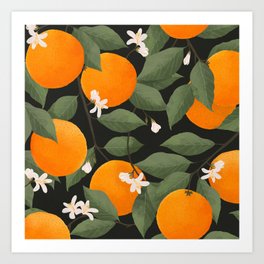 fresh citrus // dark Art Print