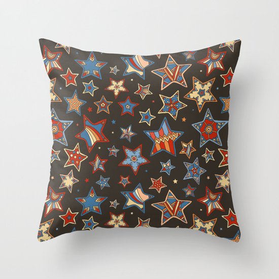 Doodle Stars Throw Pillow