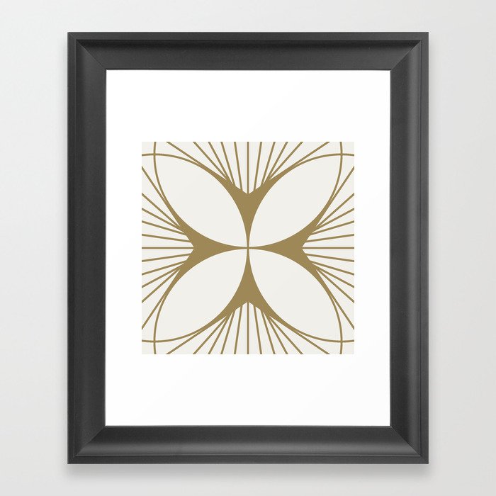 form x anvil | floral cross | gold on white Framed Art Print