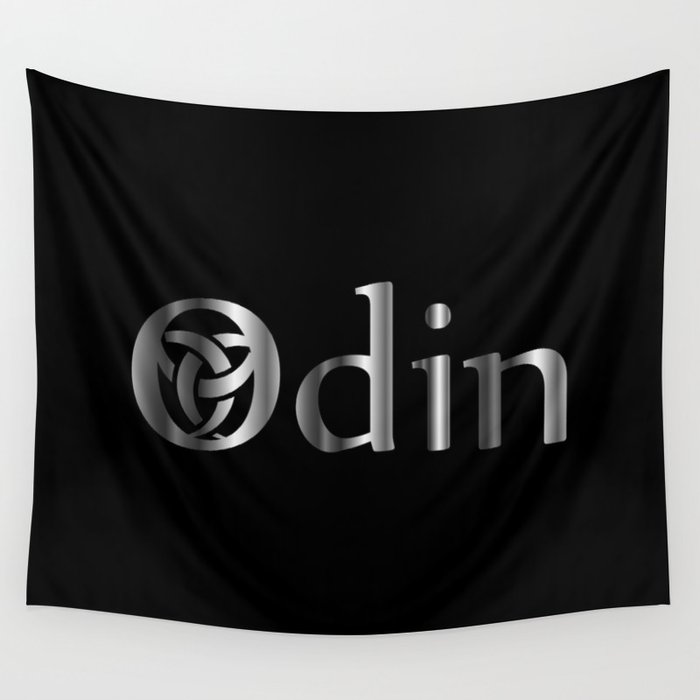 The symbol of the horns of Odin, a satanist symbol Wall Tapestry