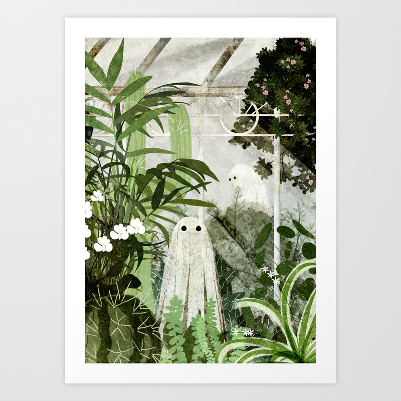 There S A Ghost In The Greenhouse Again Art Print By Katherine Blower Illustrator Designer Society6