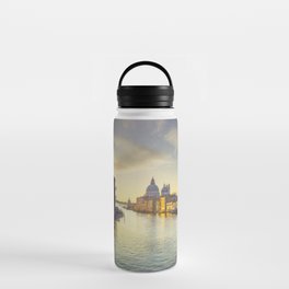 Venice Grand Canal and Santa Maria della Salute church Water Bottle