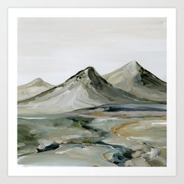 Spring's Embrace Abstract Landscape Painting | Mountains and Meadows Art Print