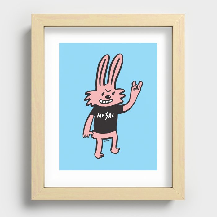 Metal Bunny Recessed Framed Print