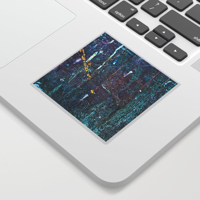 Abstract Cobalt Blue Rusty Metal Weathered Texture Sticker