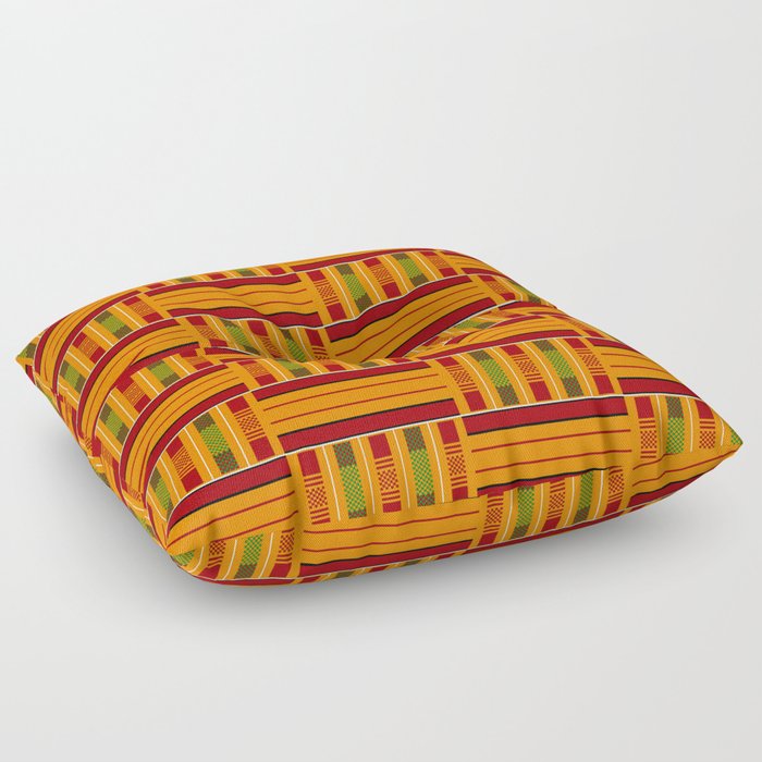 Kente Cloth Pattern African Ghana Design Floor Pillow