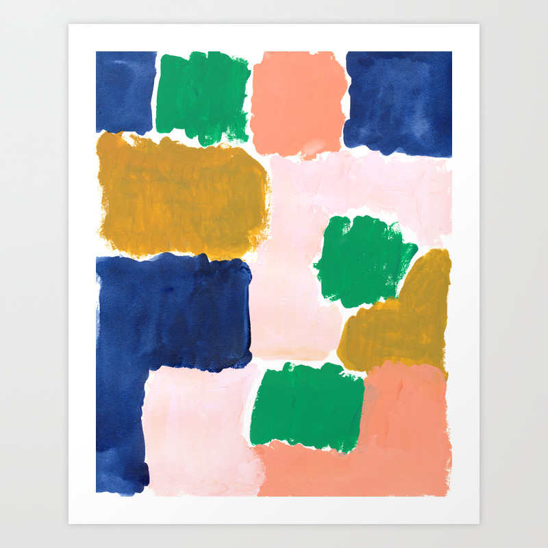 Shel Abstract Painting Boho Modern Bright Minimal Color Palette