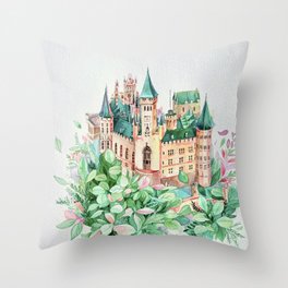 Botanical Castle Throw Pillow