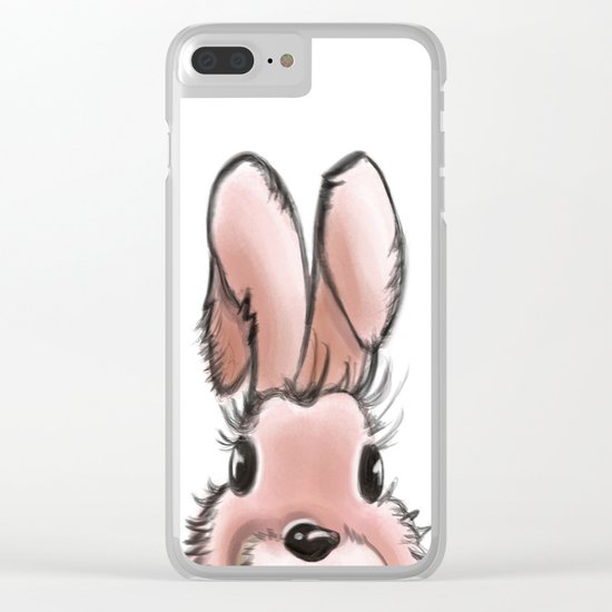 Pink rabbit Clear iPhone Case