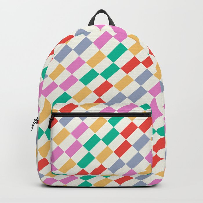 Tilted Funky Checker Pattern Backpack