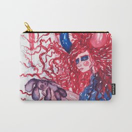 Red hair girl holding a bad bunny Carry-All Pouch