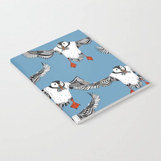 Atlantic Puffins blue Notebook