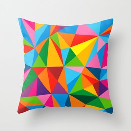 Full Color lowpoly artwork Throw Pillow