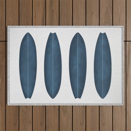 Surfboards in Navy Outdoor Rug