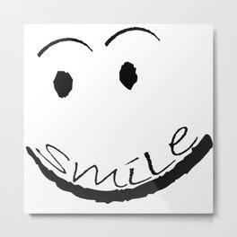 smile text and happy face Metal Print | Pop Art, Digital, Smile, Divertido, Graphite, Ink, Oil, Pensamientopositivo, Acrylic, Typography 