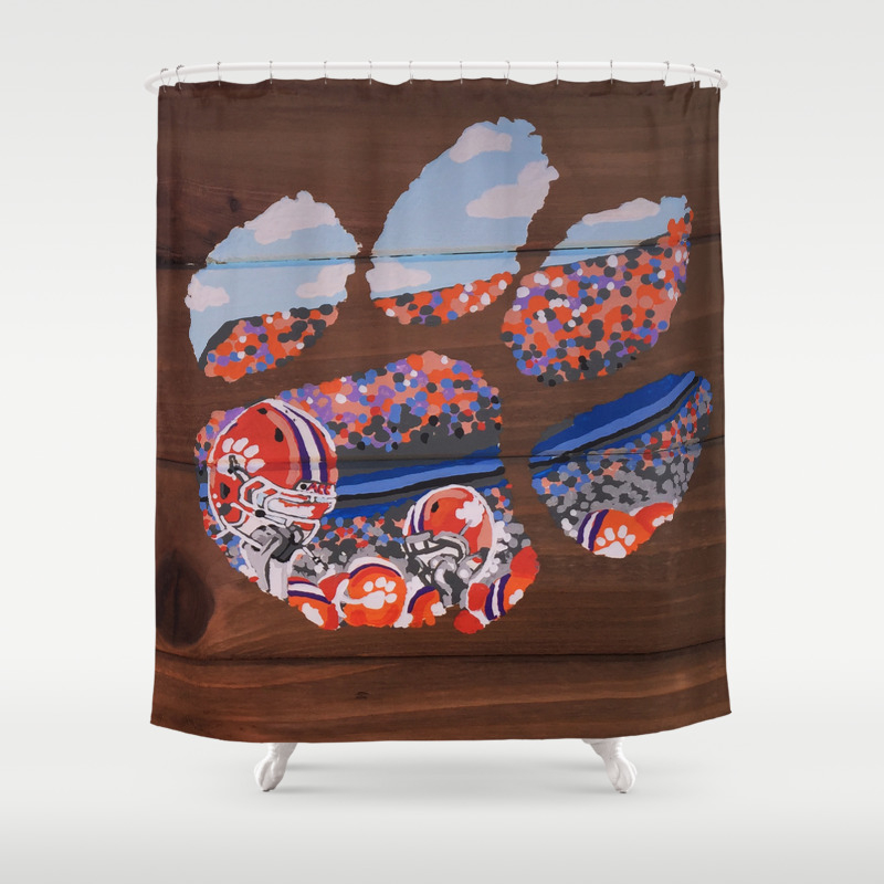 Clemson Tiger Paw Shower Curtain By Meganmatthews Society6