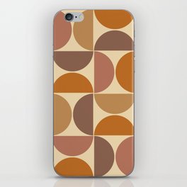 Mid century geometric pattern on cream background 4 iPhone Skin