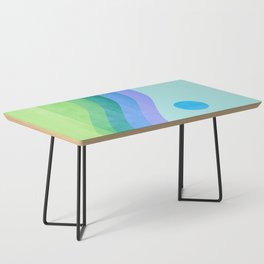 Abstraction_BLUE_SUN_LANDSCAPE_MOUNTAINS_CONTOUR_POP_ART_0407A Coffee Table